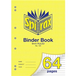 Spirax Binder Book 64 Page A4 120 8mm Ruled
