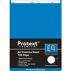 Protext Premium Exercise Book A4 8mm Ruled Dark Blue Insert 128 Pages