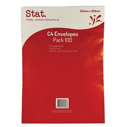 Stat Peel And Seal Envelope C4 Kraft Gold Pack of 100