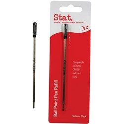 STAT CROSS COMPATIBLE MEDIUM BLACK BALLPOINT PEN REFILL *SOLD AS SINGLE*