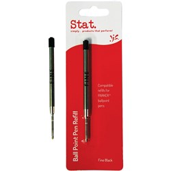 Stat Ballpoint Pen Refill Parker Compatible Fine Black SOLD AS PKT OF 10 REFILLS