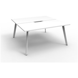 Eternity Workstation 2 Person No Screen 1200Wx750D White Top White Double Frame