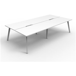 Eternity Workstation 4 Person No Screen 1800Wx750D White Top White Double Frame