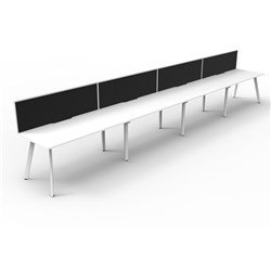Eternity Workstation 4 Person With Screen 1800Wx750D White Top White Single Frame