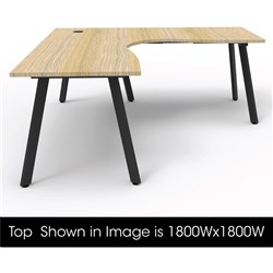Eternity Corner Desk 1800Wx1500Wx750D Oak Top Black Frame