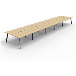 Eternity Workstation 10 Person No Screen 1500Wx750D Oak Top Black Double Frame