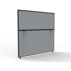 SHUSH 30 DESK DIVIDER SCREENS 1200H X 1500W BLACK FRAME GREY PINNABLE FABRIC