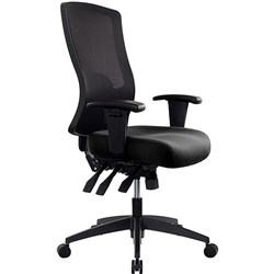 Buro Tidal Office Chair High Mesh Back With Arms Seat Slide Black Fabric Seat and Back