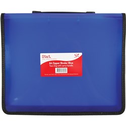 STAT 2R ZIPPER BINDER WITH HANDLE 25MM BLUE