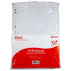 STAT RULED LOOSE LEAF REFILL PACK OF 100