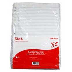 STAT RULED LOOSE LEAF REFILL PACK OF 200