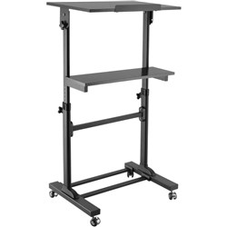 Ergovida Mobile Computer Cart With Tiltable Top and Lockable Castors Height Adjustable