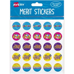 Avery Merit Stickers 300 Labels Caption 2 Assorted DISCONTINUED
