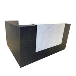 Sorrento Reception Counter 2100W x 840D x 1150mmH Marble And Charcoal