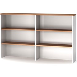 OM Premier Overhead Hutch W1800 x D325 x H1080mm Virginia Walnut and White