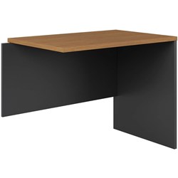 OM Premier Open Desk Return W900 x D600 x H720mm Regal Walnut and Charcoal