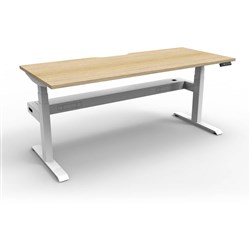 Rapidline B+1PCT1275 NO/WS Single Workstation Natural Oak Top White Base