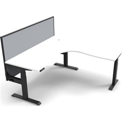 Rapidline B+CNRWS1P1818 NW/BL Boost+ Corner Workstation Natural WhiteTop Black Base