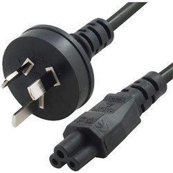 8Ware Clover Leaf AU Power Cable 2m Black laptop power lead