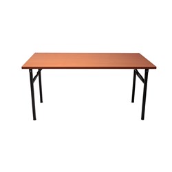 Rapidline Steel Folding Table 730Hx1500Wx750mmD Cherry Top Black Frame