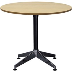 Rapidline Typhoon Round Table 750Hx1200mmD Natural Oak Top Black Base