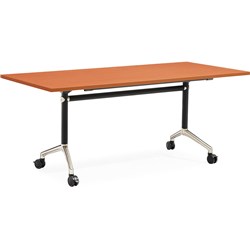 Rapidline Typhoon Flip Top Table 750Hx750Wx1800mmD Cherry Top Black Frame