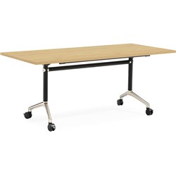 Rapidline Typhoon Flip Top Table 750Hx750Wx1800mmD Natural Oak Top Black Frame
