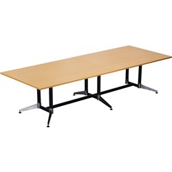 Rapidline Typhoon Boardroom Table 750Hx1200Wx3200mmD  Beech Top Black