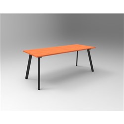 Rapidline Eternity Meeting Table 730Hx1800Wx900mmD Cherry Top Black Base