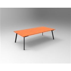 Rapidline Eternity Meeting Table 730Hx2400Wx1200mmD Cherry Top Black Base