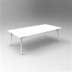 Rapidline Eternity Meeting Table 730Hx2400Wx1200mmD Natural White Top White  Base