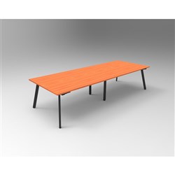 Rapidline Eternity Meeting Table 730Hx3200Wx1200mmD Cherry Top Black Base