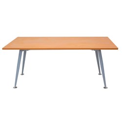 Rapidline Span Meeting Table 730Hx1800Wx750mmD Cherry Top Silver Frame