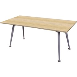 Rapidline Span Meeting Table 730Hx1800Wx750mmD Natural Oak Top Silver Frame