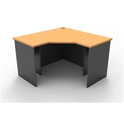 Rapidline Corner Workstation 1200Wx1200Wx600mmH 3 Piece Beech & Ironstone