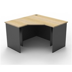 Rapidline Corner Workstation 1200Wx1200Wx600mmH 3 Piece Natural Oak & Ironstone