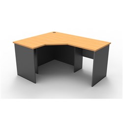Rapidline Corner Workstation 1200Wx1500Wx600mmH 3 Piece Beech & Ironstone