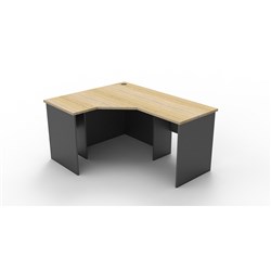 Rapidline Corner Workstation 1200Wx1500Wx600mmH 3 Piece Natural Oak & Ironstone