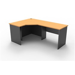 Rapidline Corner Workstation 1200Wx1800Wx600mmH 3 Piece Beech & Ironstone