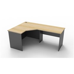 Rapidline Corner Workstation 1200Wx1800Wx600mmH 3 Piece Natural Oak & Ironstone