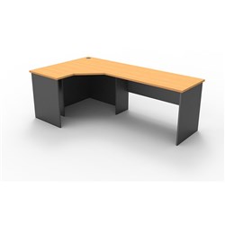 Rapidline Corner Workstation 1200Wx2100Wx600mmH 3 Piece Beech & Ironstone
