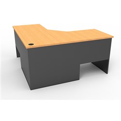 Rapidline Corner Workstation 1500Wx1500Wx600mmH 3 Piece Beech & Ironstone