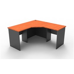 Rapidline Corner Workstation 1500Wx1500Wx600mmH 3 Piece Cherry & Ironstone