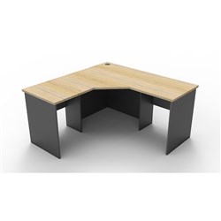 Rapidline Corner Workstation 1500Wx1500Wx600mmH 3 Piece Natural Oak & Ironstone