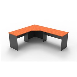 Rapidline Corner Workstation 1800Wx1500Wx600mmH 3 Piece Cherry & Ironstone