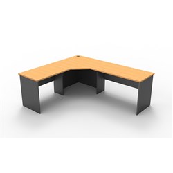 Rapidline Corner Workstation 2100Wx1500Wx600mmH 3 Piece Beech & Ironstone