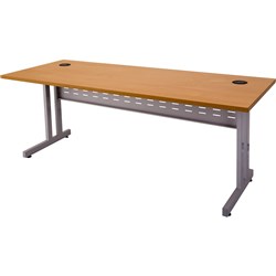 Rapidline C Leg Straight  Desk Workstation 1800Wx700Dx730mmH Beech Top Silver Steel Frame