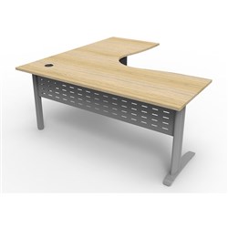 Rapidline Span Corner Workstation 1500Wx1500mmW Natural Oak & Silver