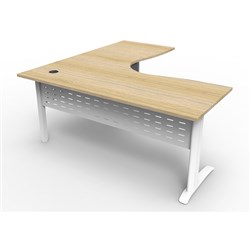 Rapidline Span Corner Workstation 1500Wx1500mmW Natural Oak & White
