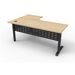 Rapidline Span Corner Workstation 1800Wx1200mmW Natural Oak & Black